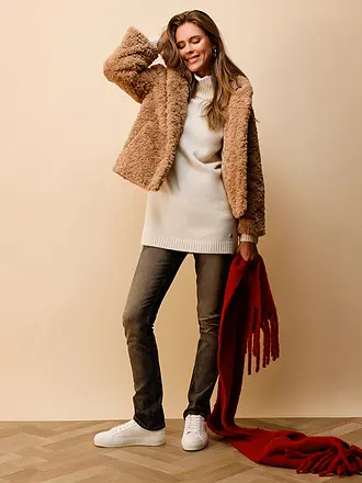 MONARI | Jacke in Felloptik | hellbraun